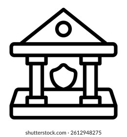 Bank Safe Vector Line Icon Design