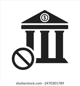 Bank sanctions icon. No banking icon