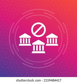 icono de sanciones bancarias, diseño vectorial