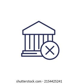 Bank Sanctions Line Icon On White