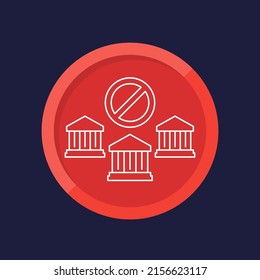 bank sanctions linear vector icon, financial concept