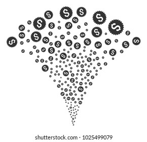 Bank Seal fireworks fountain. Vector illustration style is flat iconic symbols. Object fountain made from random design elements as bank seal fireworks.