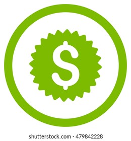 Bank Seal vector rounded icon. Image style is a flat icon symbol inside a circle, eco green color, white background.