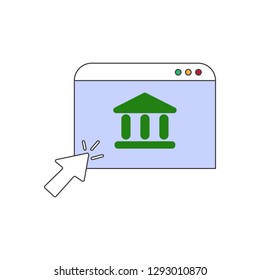 bank search colored icon. vector design illustration.