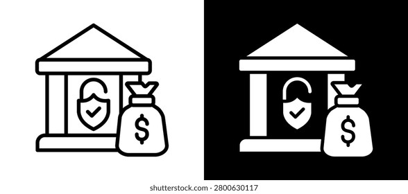 Bank Secrecy Icon Set In Black And White Filled Style Collection