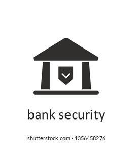 Bank security, icon, black. Element mobile concept and web apps illustration. Thin line icon for website design and development, app development. Vector icon