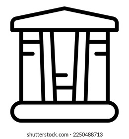 vector de contorno de icono de seguridad bancaria. Crimen hacker. Fraude de datos