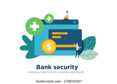 Bank Security Payment. Bank transaction concept illustration concept for web landing page template, banner, and presentation