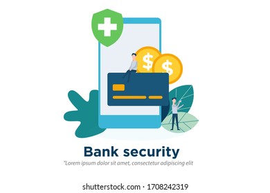 Bank Security Payment. Bank transaction concept illustration concept for web landing page template, banner, and presentation