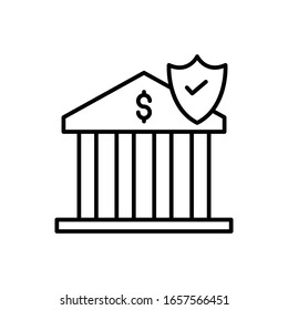 Bank Security Vector Outline illustration. Business Growth and investment Icon. EPS 10 File 