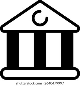 Bank Semi Solid Icon Design