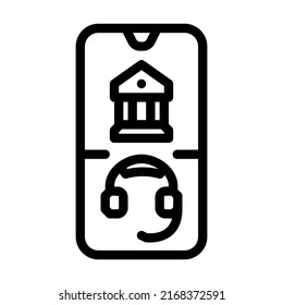 bank service support line icon vector. bank service support sign. isolated contour symbol black illustration