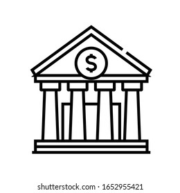 Icono de línea de servicios bancarios, signo de concepto, ilustración de vector de esquema, símbolo lineal.