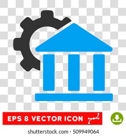 Bank Settings EPS vector pictogram. Illustration style is flat iconic bicolor blue and gray symbol on white background.