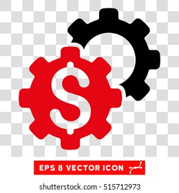 Bank Settings EPS vector pictograph. Illustration style is flat iconic bicolor intensive red and black symbol.