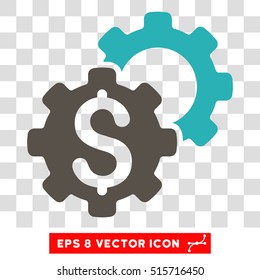 Bank Settings EPS vector pictograph. Illustration style is flat iconic bicolor grey and cyan symbol.