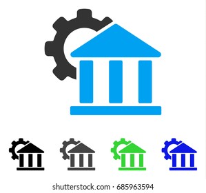 Bank Settings flat vector pictograph. Colored bank settings gray, black, blue, green pictogram versions. Flat icon style for web design.