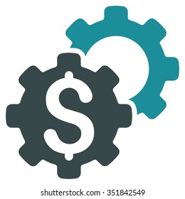 Bank Settings vector icon. Style is bicolor flat symbol, soft blue colors, rounded angles, white background.