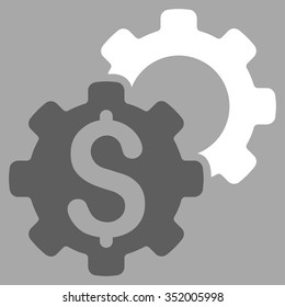 Bank Settings vector icon. Style is bicolor flat symbol, dark gray and white colors, rounded angles, silver background.