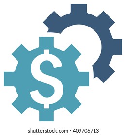 Bank Settings vector icon. Style is bicolor flat symbol, cyan and blue colors, white background.