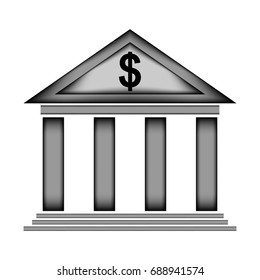 Bank sign icon on white background. Vector illustration.