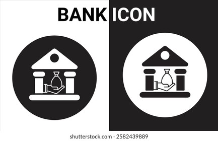 Bank  sign. Icon with reflection on white background.Courthouse colored icon set. EPS 10
