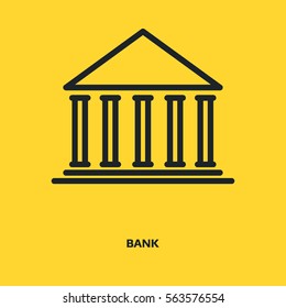 Bank sign line vector icon. Institution sign vector icon.