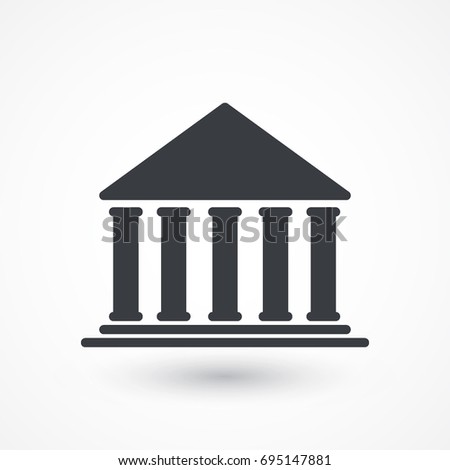 Bank sign line vector icon. Institution sign vector icon