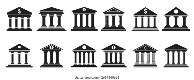 Bank Silhouette, weißer Hintergrund, Vektor