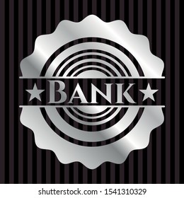 Bank silver emblem. Vector Illustration. Mosaic.