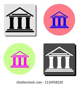 Bank. simple flat vector icon illustration on four different color backgrounds
