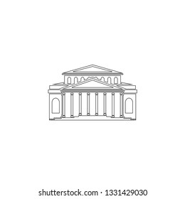 Bank. simple flat vector icon illustration. outline line symbol - editable stroke