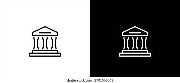 
Bank simple icon, Banks vector sign illustration. Building Architecture Line Icons. Black and white line icons. Editable strokes.
