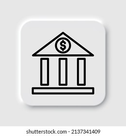 Bank simple icon vector. Flat desing. Neumorphism design.ai