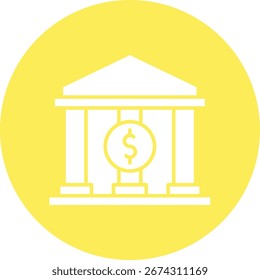 Bank einzelne Vektorsymbol-Illustration