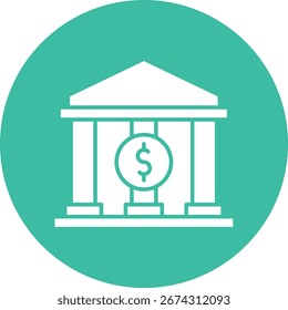 Ilustração de ícone de vetor único de banco