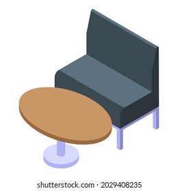 Bank sofa icon isometric vector. Building interior. Inside lounge