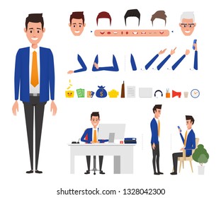 Bank Staff Manager character to animated. Business people in bank office. Online banking payment.