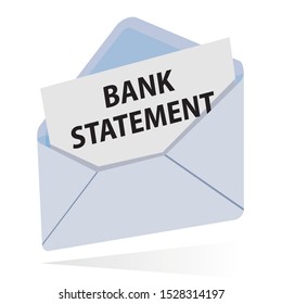 Bank Statement In Envelope, Vector Illustration 