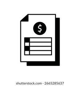 Ícone Linha De Registro Financeiro De Demonstrativo Bancário	