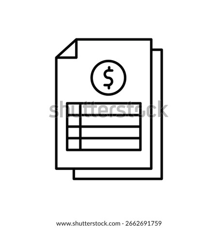 Bank Statement Financial Record Line Icon	