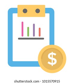 
Bank statement flat icon, business report

