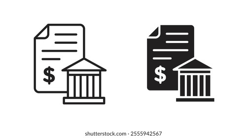 Bank statement flat simple vector symbols illustration.