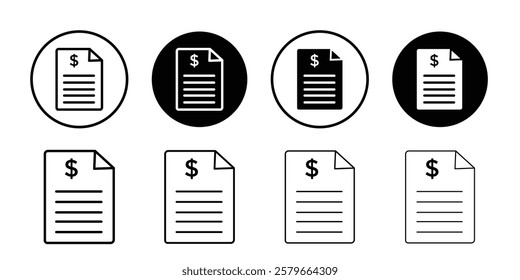 Bank statement icon black and white vector sign