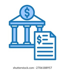 Bank Statement Icon Blue Dualtone Design Vector Illustration