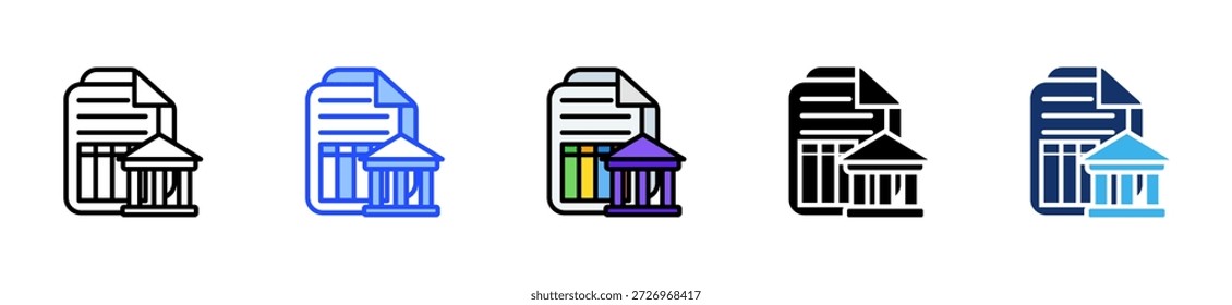Bank Statement Icon Collection With Multiple Styles