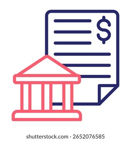 Bank Statement Icon Color Vector Illustration