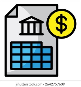 Bank Statement Icon Element For Design
