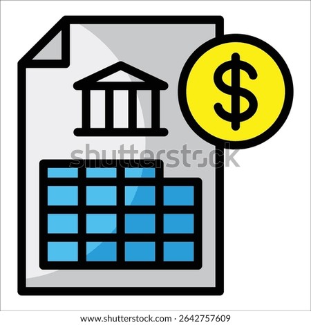 Bank Statement Icon Element For Design