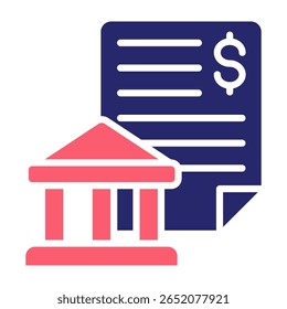 Bank Statement Icon Fill Vector Illustration